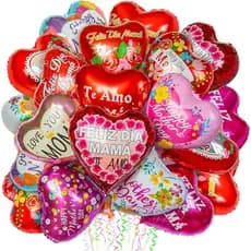 72 Balões de Folha para o Dia das Mães, Balões de Coração Vermelho Feliz para a Melhor Mãe de Todas, Decoração para Fest