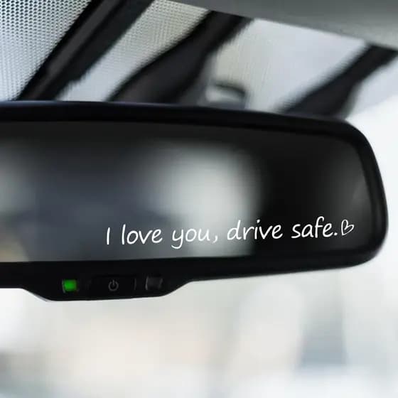 3x Adesivo para Retrovisor "Eu te amo, dirige com cuidado", Decalque para Retrovisor com Coração, Adesivos para Janela d