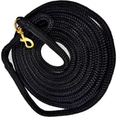 Corda de Nylon Multiuso para Cavalos |   Corda de Guia Leve e Macia |   Dupla Trançada | Preto, 10'