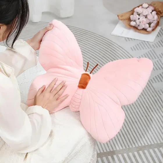 Almofada Decorativa em Forma de Borboleta, Almofada Macia de Pelúcia para Assento, Almofada de Veludo Decorativa para So