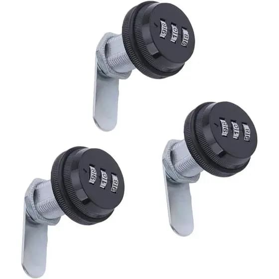 WJSKDQ 3 Pack Combination Cam Lock RV Password Coded Lock for 3-Digit 90 Degree Rotary Zinc Alloy 30mm/1.1"