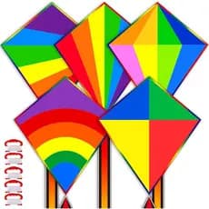 5 Pack Kite for Kids Adults, Butterfly Kites for Kids Ages 4-8 8-12, Rainbow Kites for Toddlers Age 3-5 Beginners Easy t