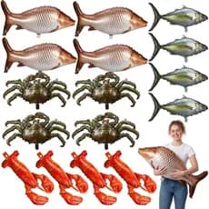 16 Balões de Peixe de 21-32 Polegadas, Balões Infláveis Grandes de Caranguejo, Lagosta, Carpa e Atum para Decorações de
