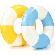 2PCS Flutuadores Infláveis de 37" para Adultos, Boia de Natação Listrada, Flutuadores Infláveis para Piscina, Bote Inflá