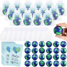 Shappy 10 Conjuntos de Bolas Anti-estresse Inspiradoras com Tema do Dia da Terra, Lembranças de Presente, Marcadores de