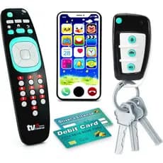 Pretend Play Playset for Toddlers Babies, Musical Toys with Light and Sound for Boys and Girls, TV Remote Control and Sm