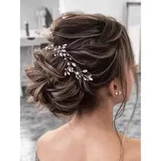 JAKAWIN Acessório de Cabelo para Noivas com Strass e Cristais, Acessório de Cabelo para Mulheres HV191 (1 Prata)