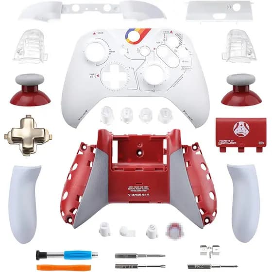 Conjunto de Substituição da Carcaça VANPARK, Tampa Frontal e Placa Traseira Compatível Apenas com Controle Xbox One S/X