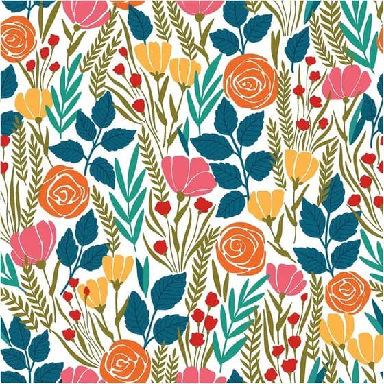 Papel de Parede Adesivo HAOKHOME Laranja com Estampa Floral Boho, Papel de Parede Removível para Banheiro, Papel Adesivo