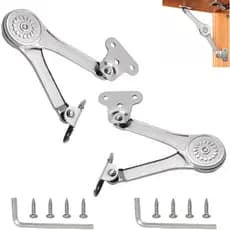 Lid Support Hinge, Heavy Duty Lid Stay Hinges Folding Lid Support Hinge for Cabinet,Closet,Wardrobe or Toy Box (Support