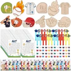 24 Conjuntos de Lembrancinhas para Festa de Beisebol, Kits de Artesanato DIY com Tema Esportivo, Conjunto de Pintura em