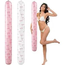 Soulchen 2 Peças de Boia Inflável Rosa com Laço, 41,3 Polegadas, Bastões Grandes para Piscina, Boias Fofas para Adultos,