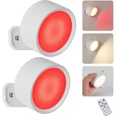 Lâmpada de Terapia de Luz Vermelha LED para Sono Magnética 360 °   Luz Noturna Rotativa Recarregável por USB com Control