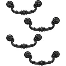 Conjunto de 4 Puxadores para Gavetas de Cômoda, Puxadores para Armários de Cozinha, Puxadores para Guarda-Roupas (Preto,