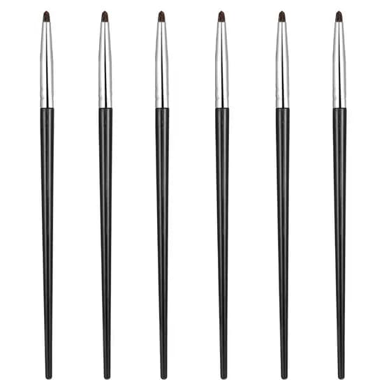 6 Pincéis Ultra Finos de Sable Macio para Delineador, Ferramentas de Maquiagem, Pincel de Cerdas Sintéticas para Delinea