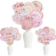 48 Peças de Decorações de Mesa para Festa de Dia das Mães, Palitos Decorativos, Decorações de Mesa para a Melhor Mãe, Fl