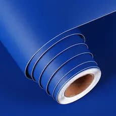 Papel de Parede Adesivo FunStick Azul Royal, Papel de Contato Azul Fosco para Armários, Papel de Parede Removível Autoad