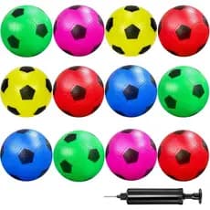 Pacote com 12 Mini Bolas de Futebol, Bolas Infláveis de 4'' para Crianças e Bebês, Brinquedos para Uso Interno e Externo