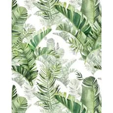 Papel de Parede Autoadesivo de Palmeira Tropical com Folhas de Floresta Tropical, Papel de Parede Vinílico Verde Removív