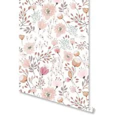 Papel de Parede Rosa Autoadesivo Removível, Papel de Parede Floral Rosa para Armários, Forro de Gavetas de Quarto, Adesi