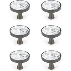HEVSTIL 33 * 26MM Puxadores de Armário com Padrão de Mármore Cinza, Puxadores de Mármore para Armários de Cozinha, Pacot