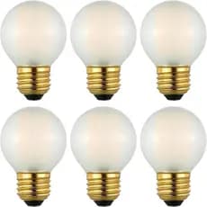 Lâmpada LED Dimmable G16.5 E26, 2W/25W Equivalente, 2700K Branco Quente, Vidro Fosco, Ideal para Iluminação Decorativa,