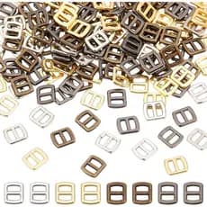 PH PandaHall 200 peças 4 Cores Mini Ajustador Retangular de Liga 6x5mm Deslizadores Tri-Glide Fivela para Correias de 3m