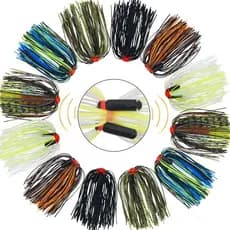 Kit de Substituição de Saias de Silicone para Spinnerbait e Jig com Chocalhos Tubulares, 12/18/24 Pacotes, Material para