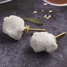 2 Pack Crystal Cabinet Knobs Stone Drawer Pulls Irregular Shape Natural Gemstone Quartz Geode Knob Home Office Decor
