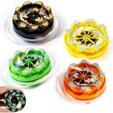 Conjunto de 4 Piões Giratórios de Batalha com Faíscas, Giroscópio Estilo Bey com Efeito de Faísca, Brinquedos Sensoriais
