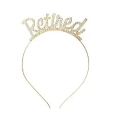 Tiara Coroa de Strass Dourada para Formatura - 1 Peça de Faixa de Cabelo para Artigos de Festa de Formatura, Presentes d