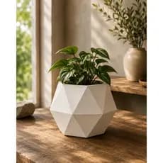Vaso Geométrico Piramidal Decorativo Impresso em 3D para Suculentas Plantas Decoração Moderna