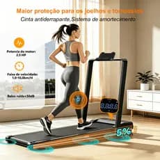 Esteira Elétrica Portátil Fitness Residencial Até 120 kg Velocidade 0-6km/h (110V/220V)