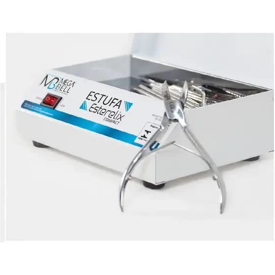 Estufa Manicure Esterilizador De Alicates Pedicure Mega Bell Cor Branco