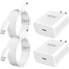 Carregador Para iPhone 17 16 15 Pro Max Carregamento Rápido , USB C De 45 W Cabo De Bloco De Carregadores Tipo De 10 Pés