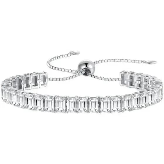 Pulseiras De Pedra De Aniversário De Prata Esterlina Banhadas A Ouro Branco Para Mulheres , Tênis Hipoalergênicas Ajustá