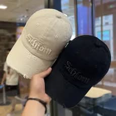 Boné com bordado vintage tridimensional, estilo coreano de nicho, vintage americano para casais.