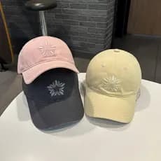 Boné de beisebol casual para casal, com bordado floral de primavera-verão, para pais e filhos, com proteção solar.