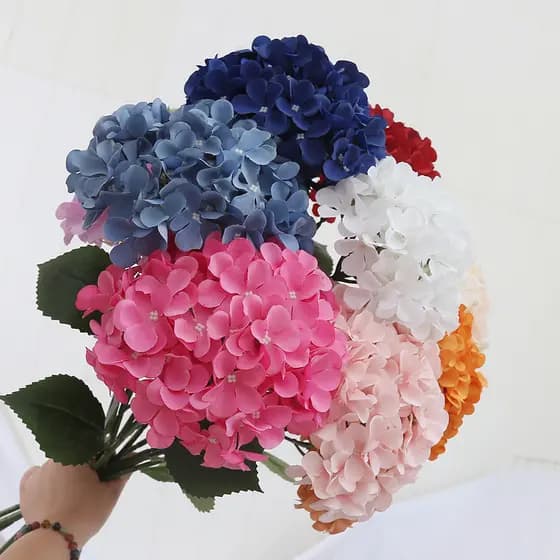 Flores decorativas artificiais para casamentos, flores artificiais de alta qualidade com aspecto natural, grandes flores