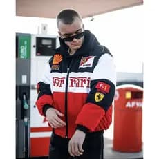 Jaqueta de Corrida F1 de Manga Longa, Estilo Retrô, para Motocicleta, Equipe Ferrari, Roupas de Algodão para Outono e In