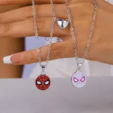 Colar de Casal Homem-Aranha Benge, 2 Peças, Acessórios de Moda para Presente para Melhores Amigos, Corrente para Clavícu