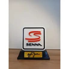 Placa Ayrton Senna Decorativa Logotipo E Assinatura Colecionável