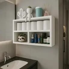 Nicho 50x25 Com Divisorias Decorativo 100%Mdf 15 mm Branco Para Sala Cozinha e Banheiro