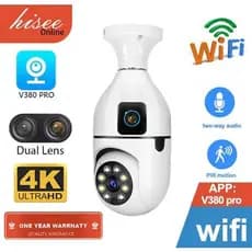 Dupla-lentes Câmera Segurança 8MP 4K HD Wifi Lâmpada Visão Noturna 360 Câmera V380 pro YOOSEE