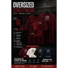 Camiseta Oversized Streetwear Silence – Estampa Full Print Premium