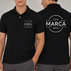 Camiseta Polo Piquet Slim com a sua logo em DTF de sua escolha. ATENÇÃO! Após comprar, envie-nos sua arte no chat