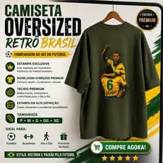 Camiseta Pelé Oversized Retrô Estampa Em DTF De Excelente Qualidade Streetwear