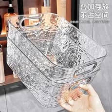 Caixa de armazenamento de mesa acrílico transparente cesta de lanche cesta de artigos diversos cosméticos cuidados com a
