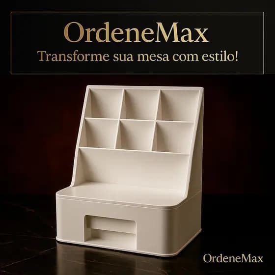 Organizador Multiuso para Mesa Branca Compacto Estudantes Escritório
