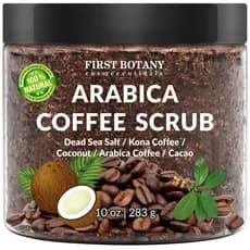 First Botany Cosmetics, Esfoliante de Café 100% Arábica com Café Orgânico, Coco e Manteiga de Karité, Tratamento para Ac